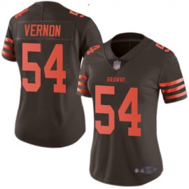 Nike Cleveland Browns #54 Olivier Vernon Brown Womens Stitched NFL Limited Rush Jersey