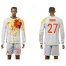 Spain #27 Rodrigo White Away Long Sleeves Soccer Country Jersey