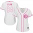 Houston Astros #34 Nolan Ryan White/Pink Fashion Womens Stitched MLB Jersey