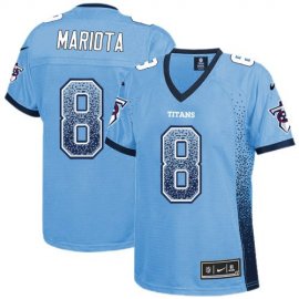 Nike Tennessee Titans #8 Marcus Mariota Light Blue Alternate Womens Stitched NFL Elite Drift Fashion Jersey