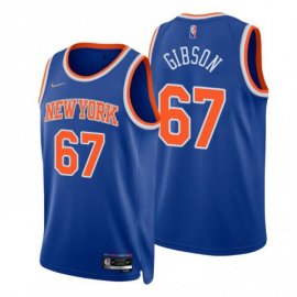 Nike New York Knicks #67 Taj Gibson Blue Mens 2021-22 NBA 75th Anniversary Diamond Swingman Jersey – Icon Edition Mens