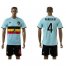 Belgium #4 Nainggolan Away Soccer Country Jersey