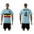 Belgium #4 Nainggolan Away Soccer Country Jersey