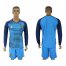 Argentina Blank Blue Long Sleeves Goalkeeper Soccer Country Jersey