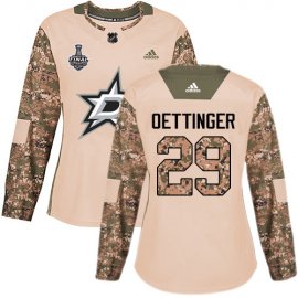Adidas Dallas Stars #29 Jake Oettinger Camo Authentic 2017 Veterans Day Womens 2020 Stanley Cup Final Stitched NHL Jersey