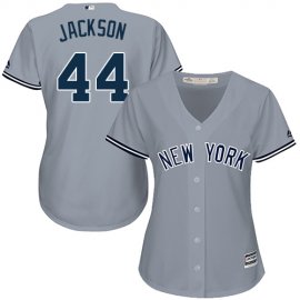 New York Yankees #44 Reggie Jackson Grey Road Womens Stitched MLB Jersey