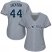 New York Yankees #44 Reggie Jackson Grey Road Womens Stitched MLB Jersey