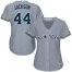 New York Yankees #44 Reggie Jackson Grey Road Womens Stitched MLB Jersey