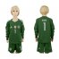 Germany #1 Neuer Green Goalkeeper Long Sleeves Kid Soccer Country Jersey