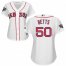 Boston Red Sox #50 Mookie Betts White Home 2018 World Series Womens Stitched MLB Jersey