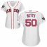 Boston Red Sox #50 Mookie Betts White Home 2018 World Series Womens Stitched MLB Jersey