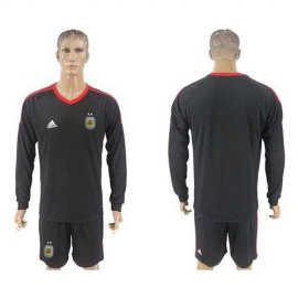 Argentina Blank Black Long Sleeves Goalkeeper Soccer Country Jersey