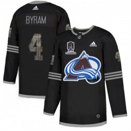 Adidas Colorado Avalanche #4 Bowen Byram Black Youth 2022 Stanley Cup Champions Authentic Classic Stitched NHL Jersey Youth