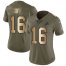 Detroit Lions #16 Jared Goff Olive/Gold Womens Stitched NFL Limited 2017 Salute To Service Jersey