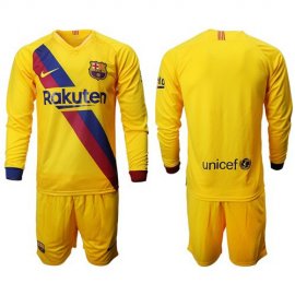 Barcelona Blank Away Long Sleeves Soccer Club Jersey