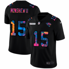 Jacksonville Jaguars #15 Gardner Minshew II Mens Nike Multi-Color Black 2020 NFL Crucial Catch Vapor Untouchable Limited Jersey