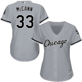 Chicago White Sox #33 James McCann Grey Road Womens Stitched MLB Jersey