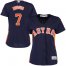 Houston Astros #7 Craig Biggio Navy Blue Alternate Womens Stitched MLB Jersey