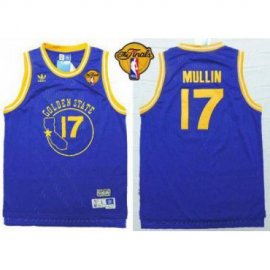 Warriors #17 Chris Mullin Blue New Throwback The Finals Patch Stitched NBA Jersey