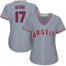 Los Angeles Angels #17 Shohei Ohtani Grey Road Womens Stitched MLB Jersey