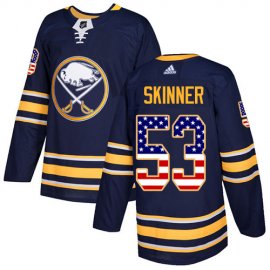 Adidas Buffalo Sabres #53 Jeff Skinner Navy Blue Home Authentic USA Flag Youth Stitched NHL Jersey