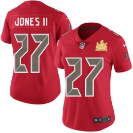 Nike Tampa Bay Buccaneers #27 Ronald Jones II Red Womens Super Bowl LV Champions Patch Stitched NFL Limited Rush Jersey