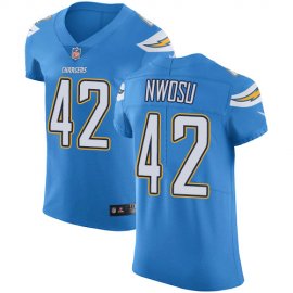 Nike Los Angeles Chargers #42 Uchenna Nwosu Electric Blue Alternate Mens Stitched NFL Vapor Untouchable Elite Jersey