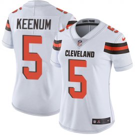 Nike Cleveland Browns #5 Case Keenum White Womens Stitched NFL Vapor Untouchable Limited Jersey