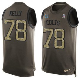 Nike Indianapolis Colts #78 Ryan Kelly Green Mens Stitched NFL Limited Salute To Service Tank Top Jersey