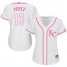 Kansas City Royals #13 Salvador Perez White/Pink Fashion Womens Stitched MLB Jersey