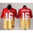 Nike San Francisco 49ers #16 Joe Montana Red/Gold Mens Stitched NFL Elite Fadeaway Fashion Jersey