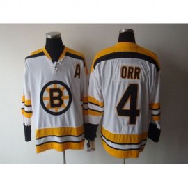 Boston Bruins #4 Bobby Orr CCM Throwback White Stitched NHL Jersey
