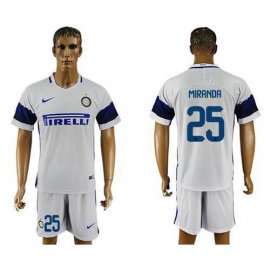 Inter Milan #25 Miranda White Away Soccer Club Jersey