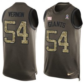 Nike New York Giants #54 Olivier Vernon Green Mens Stitched NFL Limited Salute To Service Tank Top Jersey