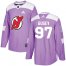 Adidas New Jersey Devils #97 Nikita Gusev Purple Authentic Fights Cancer Stitched Youth NHL Jersey