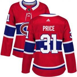 Adidas Montreal Canadiens #31 Carey Price Red Home Authentic Womens Stitched NHL Jersey