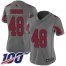 Nike Arizona Cardinals #48 Isaiah Simmons Silver Womens Stitched NFL Limited Inverted Legend 100th Season Jersey