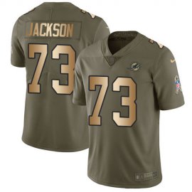 Nike Miami Dolphins #73 Austin Jackson Olive/Gold Mens Stitched NFL Limited 2017 Salute To Service Jersey