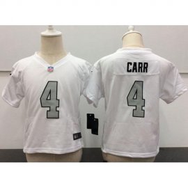 Toddler Nike Las Vegas Raiders #4 Derek Carr White Rush Stitched NFL Elite Jersey