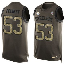 Nike Pittsburgh Steelers #53 Maurkice Pouncey Green Mens Stitched NFL Limited Salute To Service Tank Top Jersey