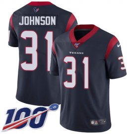 Nike Houston Texans #31 David Johnson Navy Blue Team Color Mens Stitched NFL 100th Season Vapor Untouchable Limited Jersey