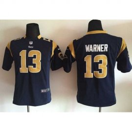 Nike Los Angeles Rams #13 Kurt Warner Navy Blue Team Color Youth Stitched NFL Elite Jersey