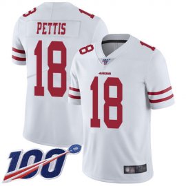 Nike San Francisco 49ers #18 Dante Pettis White Mens Stitched NFL 100th Season Vapor Limited Jersey