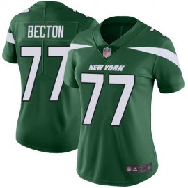 Nike New York Jets #77 Mekhi Becton Green Team Color Womens Stitched NFL Vapor Untouchable Limited Jersey