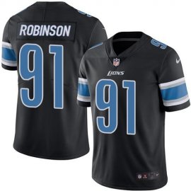 Nike Detroit Lions #91 AShawn Robinson Black Mens Stitched NFL Limited Rush Jersey