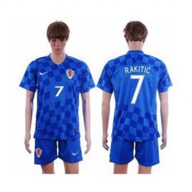 Croatia #7 Rakitic Away Soccer Country Jersey