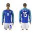 Brazil #15 Daniel Alves Away Long Sleeves Soccer Country Jersey