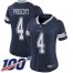 Nike Dallas Cowboys #4 Dak Prescott Navy Blue Team Color Womens Stitched NFL 100th Season Vapor Limited Jersey