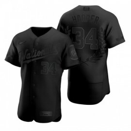 Washington Nationals #34 Bryce Harper Mens Nike Black MLB MVP Limited Player Edition Jersey