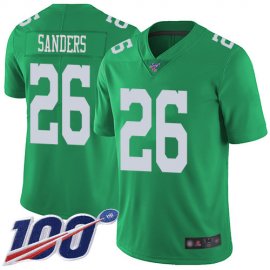 Nike Philadelphia Eagles #26 Miles Sanders Green Mens Stitched NFL Limited Rush 100th Season Jersey